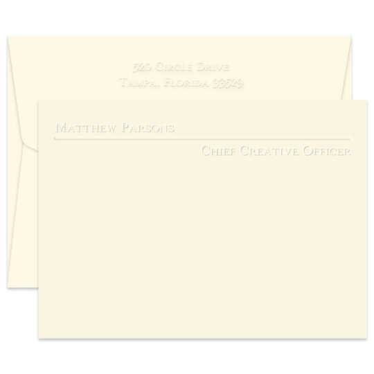 Triple Thick Avenue Flat Note Cards - Embossed